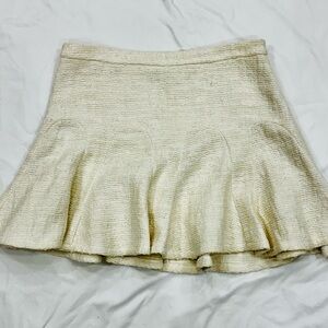 10 Crosby Derek Lam Cream Cotton Ruffle Skirt Womens Size 6